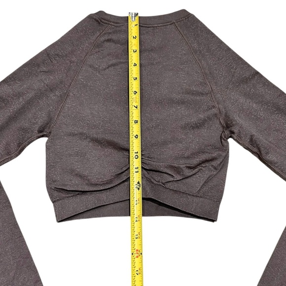 Gymshark Sz S Set Adapt Fleck Seamless Long sleeve and Sports Bra Brown Gym Crop - Picture 5 of 9